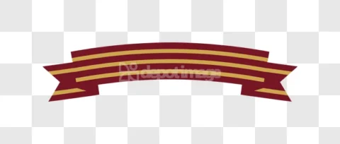 Maroon Gold Striped Banner Ribbon Vector