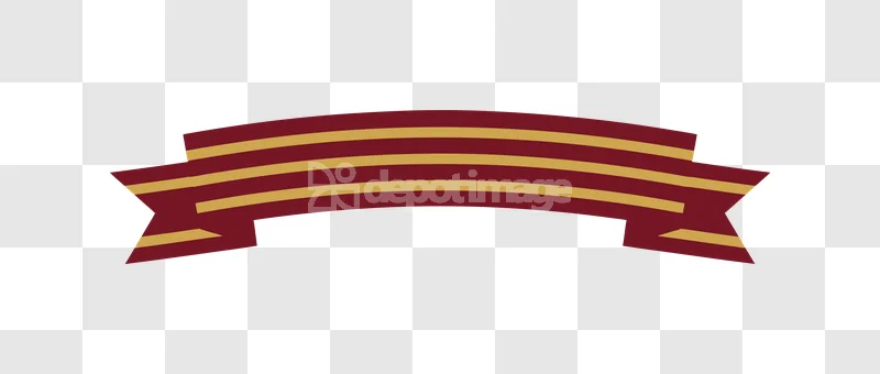 Maroon Gold Striped Banner Ribbon Vector with bold gold stripes
