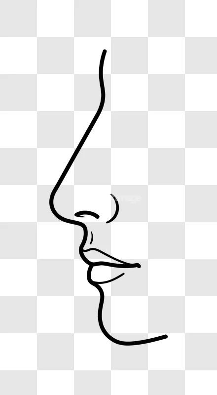 Minimalist Face Side Profile Line Art