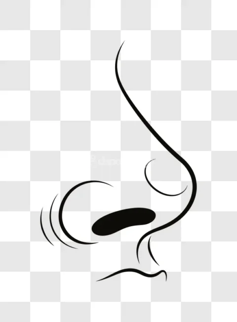 Minimalist Side View Human Nose Icon