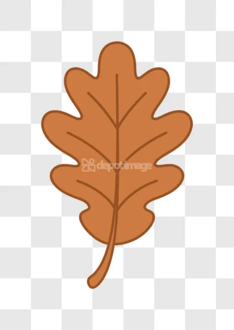 Oak Leaf Autumn Simple Cartoon Style