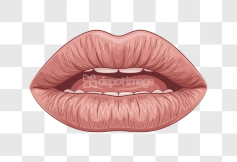 Open Mouth Lips Teeth Tongue Pink