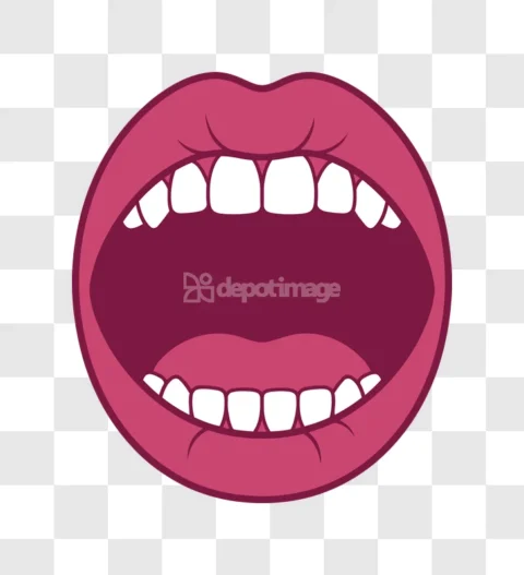 Open Mouth Red Lips White Teeth