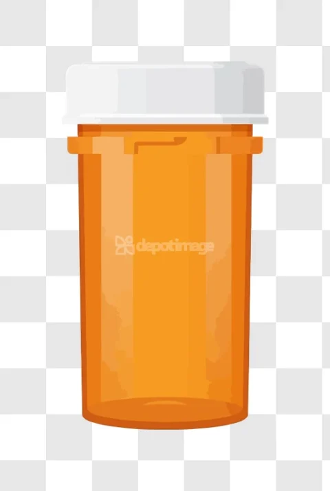 Orange Plastic Pill Bottle Medication Medicine