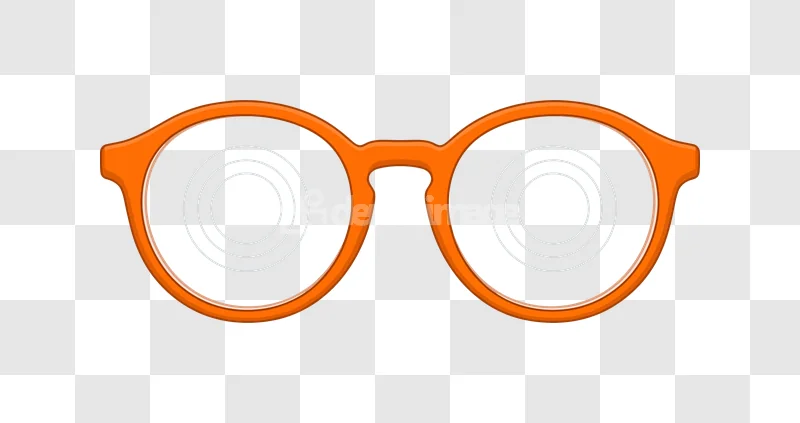 Orange Retro Round Eyeglasses Classic Style bold orange frame white concentric circles on black background
