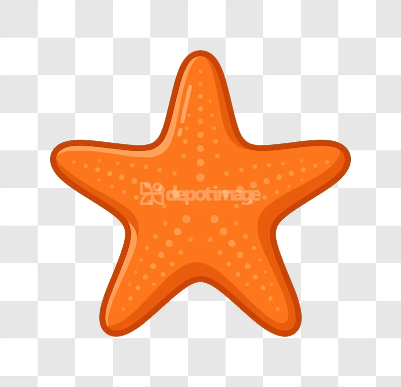 Orange Starfish Sea Animal Icon vibrant orange five-pointed shape with dots