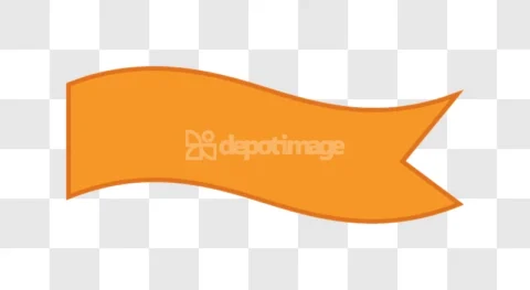 Orange Wavy Flag Banner Ribbon