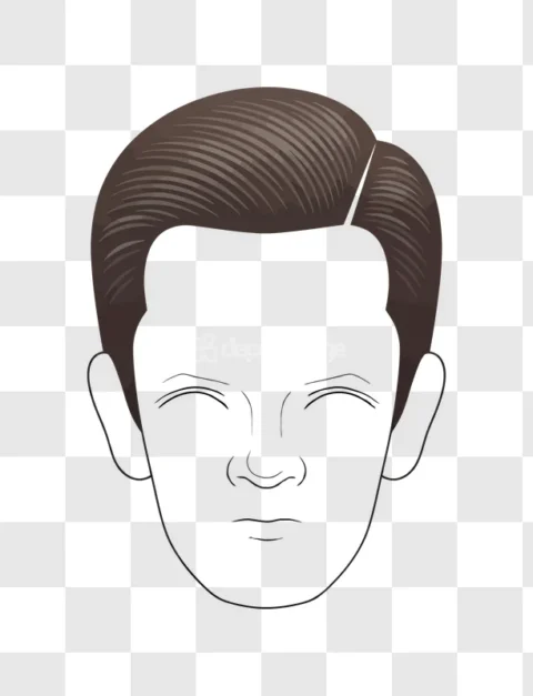 Outline Male Face No Eyes Cartoon