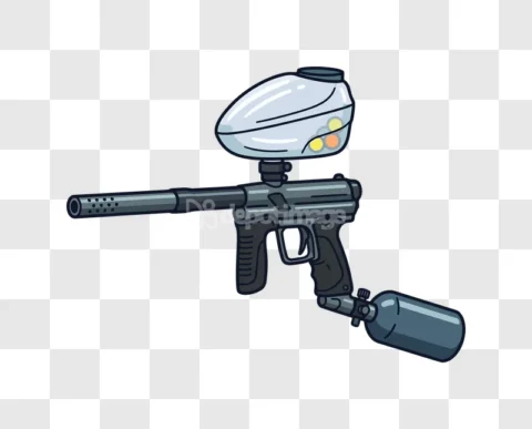 Paintball Gun Marker Cartoon Style