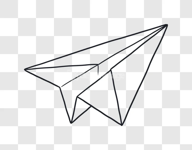 Paper Airplane Origami Flying Sketch Art dark blue outline on black background