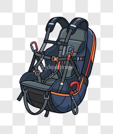Paragliding Harness Colorful Equipment Cartoon Vector