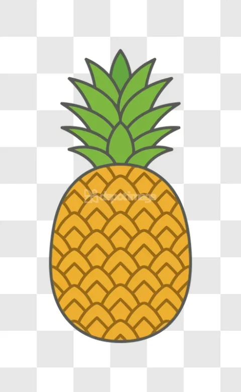 Pineapple Fruit Tropical Colorful Cartoon Icon