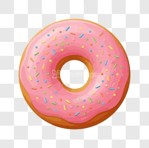 Pink Donut Sprinkles Sweet Dessert Sugar