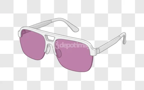 Pink Lens Aviator Sunglasses White Frame
