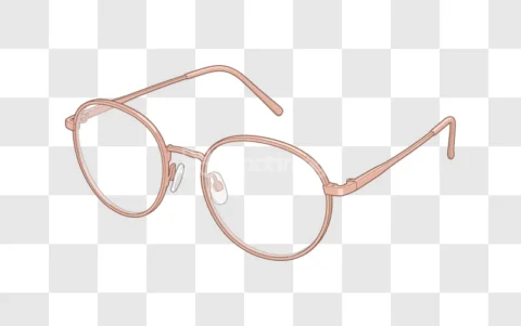 Pink Metal Round Prescription Glasses