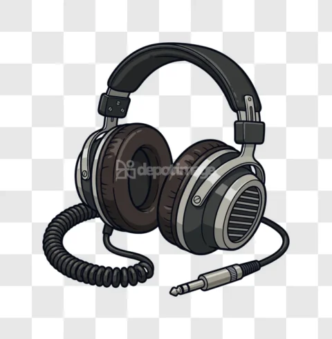 Professional Studio Headphones Audio Jack Cord