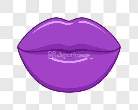 Purple Lips Kiss Mouth Glossy