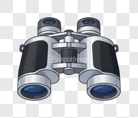 Realistic Gray Metal Binoculars Tool