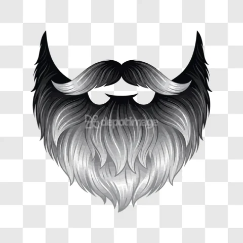Realistic Old Man Grey Beard Mustache