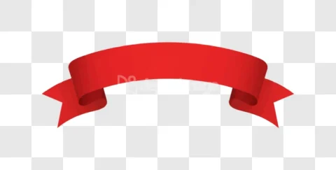 Red Banner Ribbon Curled Blank
