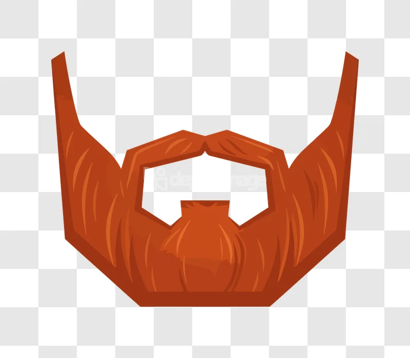 Red Beard Ginger Facial Hair Male, reddish-brown, cartoon-style, transparent, textured.