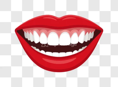 Red Lips White Teeth Gums Smile Mouth