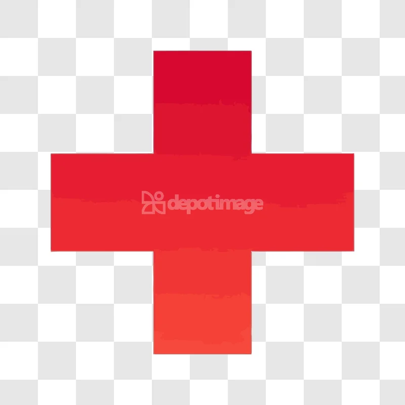 Red Plus Symbol Cross Medical Healthcare: vibrant red, minimalist design, transparent background