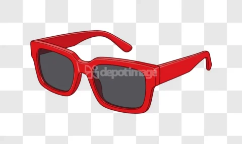 Red Stylish Sunglasses Fashion Accessory Vector