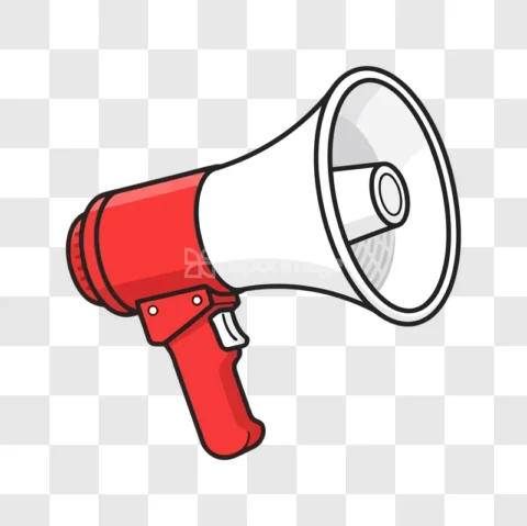 Red White Megaphone Loudspeaker Communication Icon