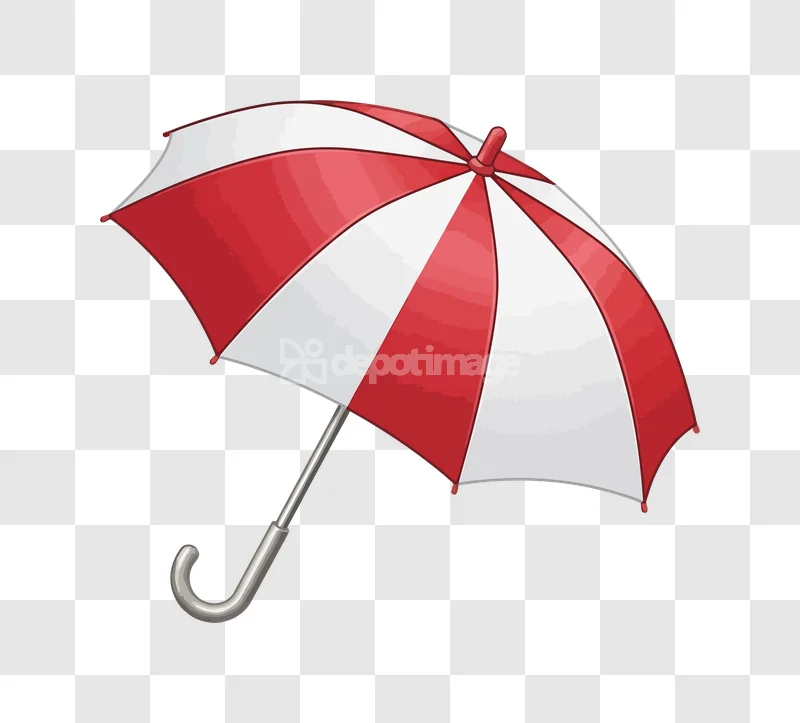 Red White Striped Umbrella Open, classic striped red white, open umbrella