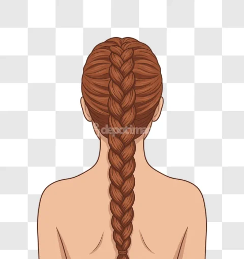 Redhead Braided Hair Back View Naked