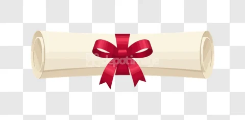 Rolled Diploma Scroll Red Ribbon Bow