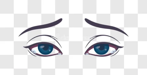 Sad Crying Eyes With Tears Vector