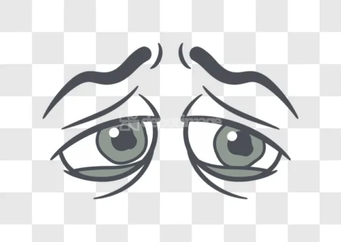 Sad Gloomy Depressed Tired Eyes Vector