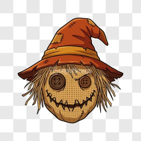 Scarecrow Face Halloween Costume Spooky Hat