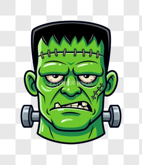 Scary Frankenstein Monster Head Halloween Icon