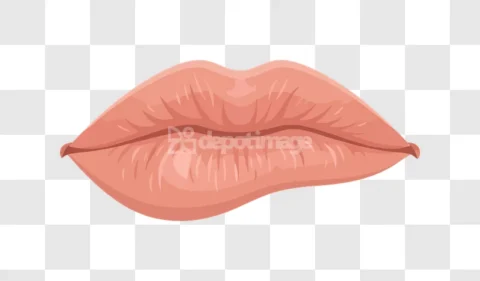 Sensual Pink Lips Biting Lower Lip