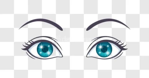 Sparkling Blue Eyes Eyebrows Lashes Human