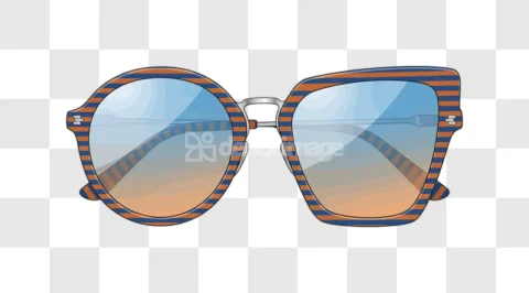 Stylish Sunglasses Blue Orange Stripes