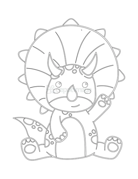 Triceratops Dinosaur Coloring Page Outline