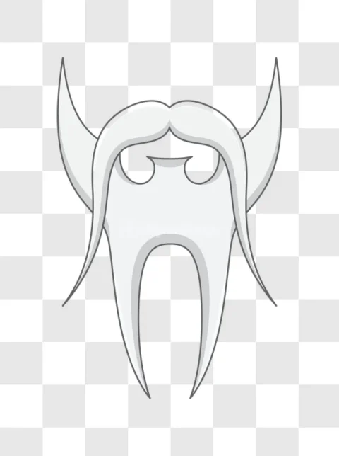 Viking Beard Mustache Horns Grey White