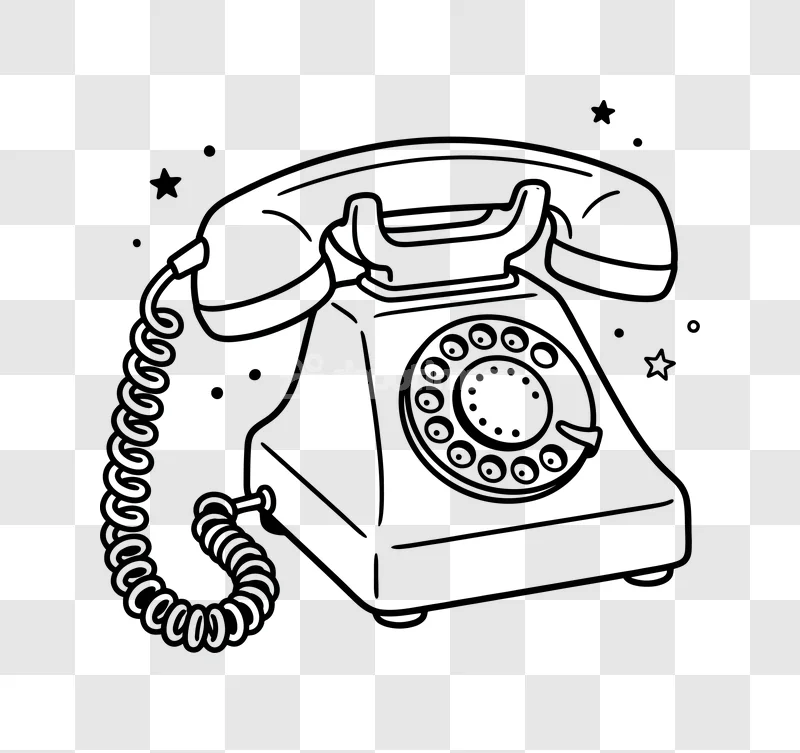 Vintage Rotary Dial Telephone Icon Retro