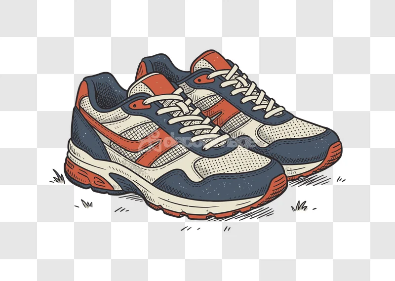 Vintage Running Shoes Worn Pair Sneakers