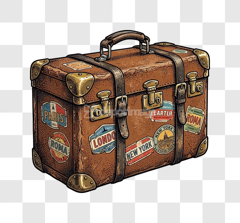 Vintage Travel Suitcase Stickers Classic
