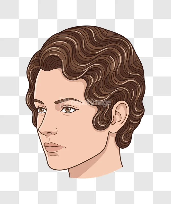 Vintage Woman Head Face Profile Illustration