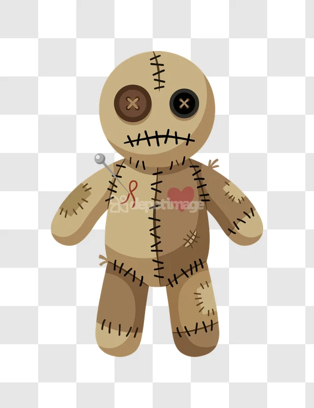 Voodoo Doll Pin Stitching Halloween Creepy
