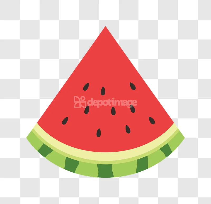 Watermelon Slice Flat Cartoon Fruit Seeds