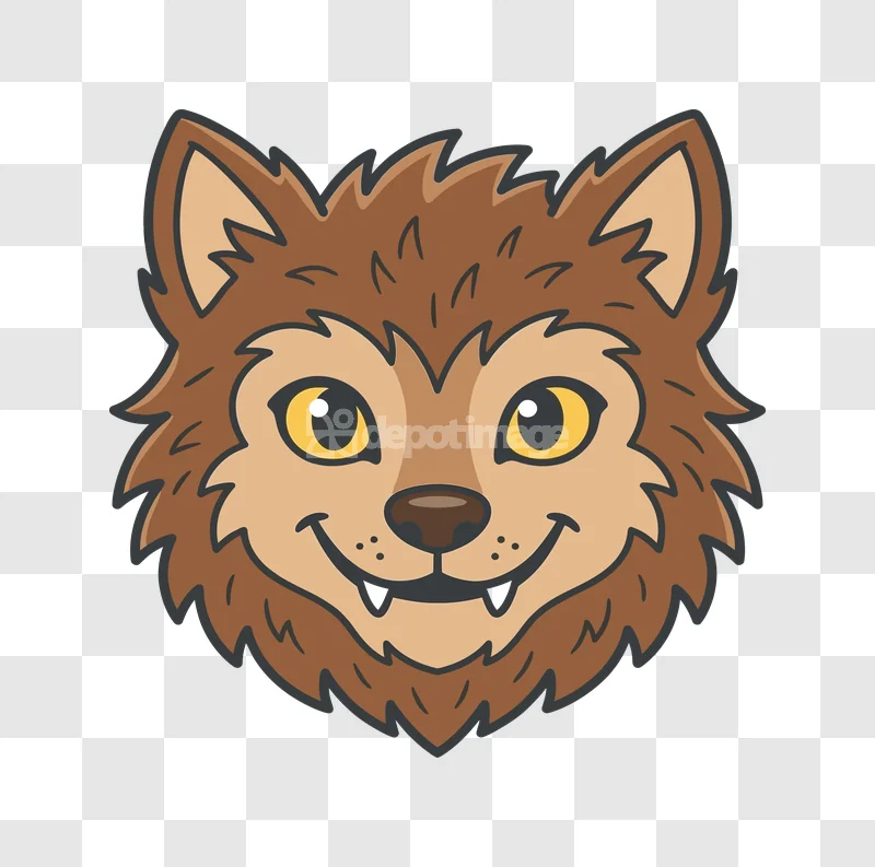 Werewolf Head Cartoon Halloween Character