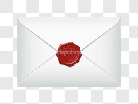 White Envelope Red Wax Seal Letter Closed