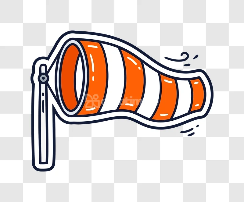 Wind Sock Stripes Orange White Illustration